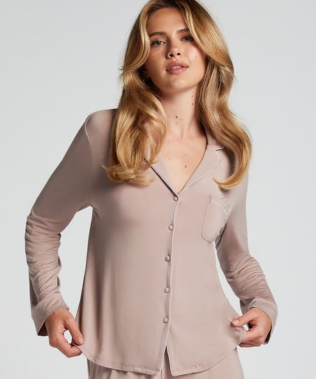 Essential Jersey Long-Sleeved Jacket, Beige