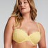Scallop Padded Strapless Underwired Bikini Top Cup E +, Yellow