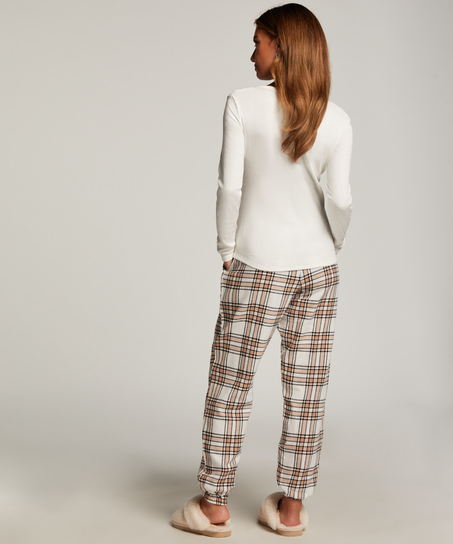 Flannel Pyjama Pants, Beige