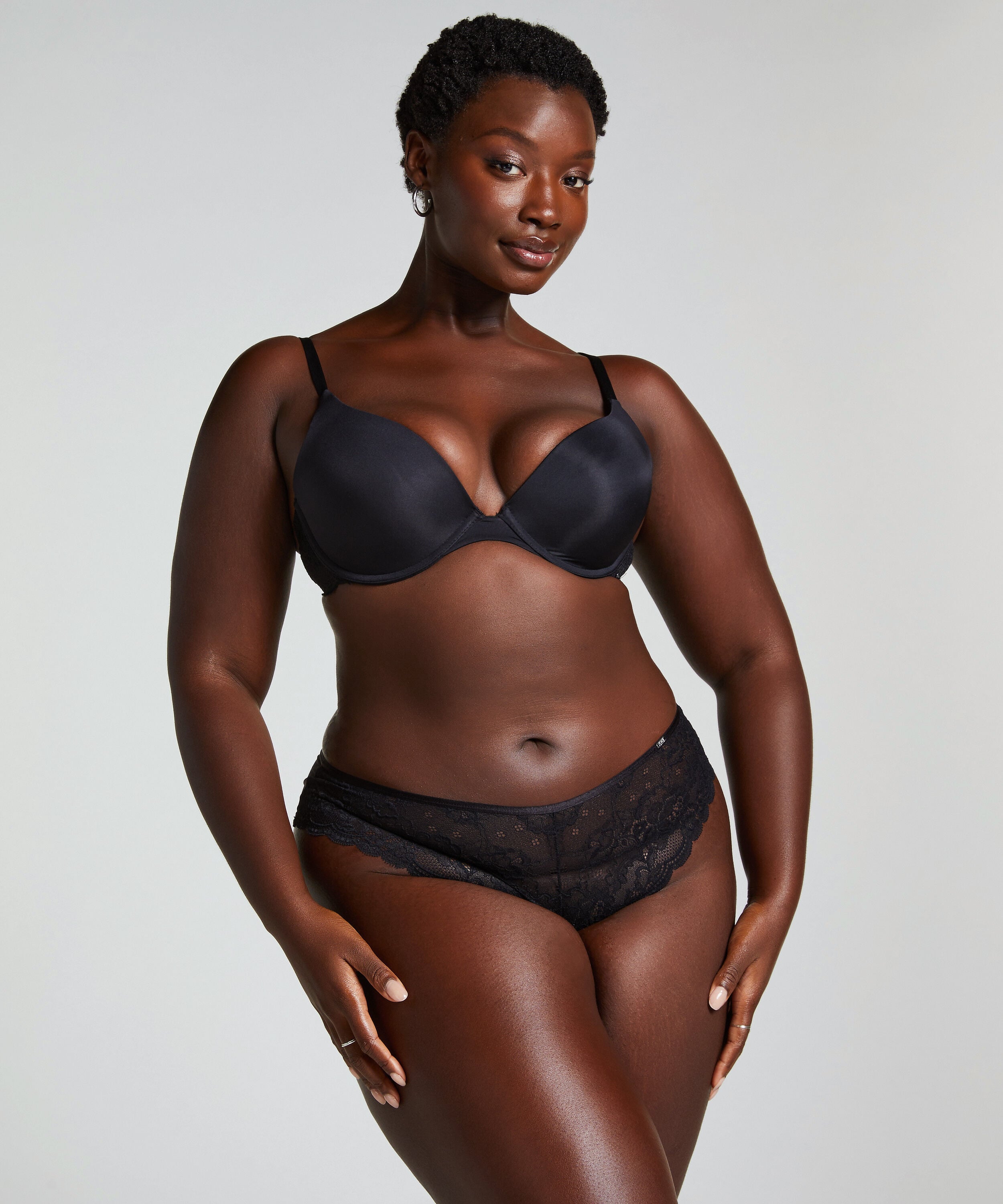Angie Padded Underwired Push-Up Bra, Black