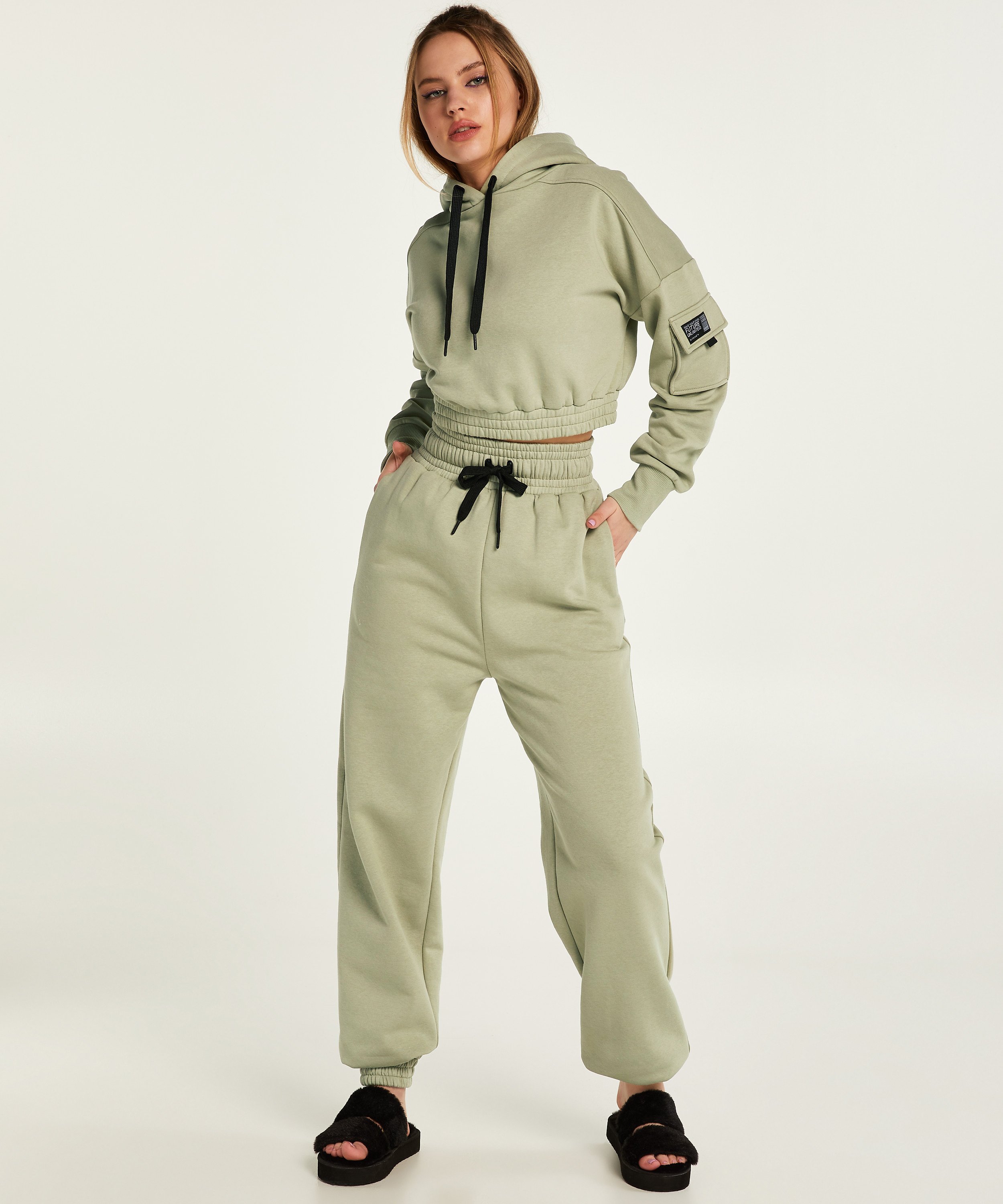 Sweat Cropped Hoodie Kim Petras, Green, main