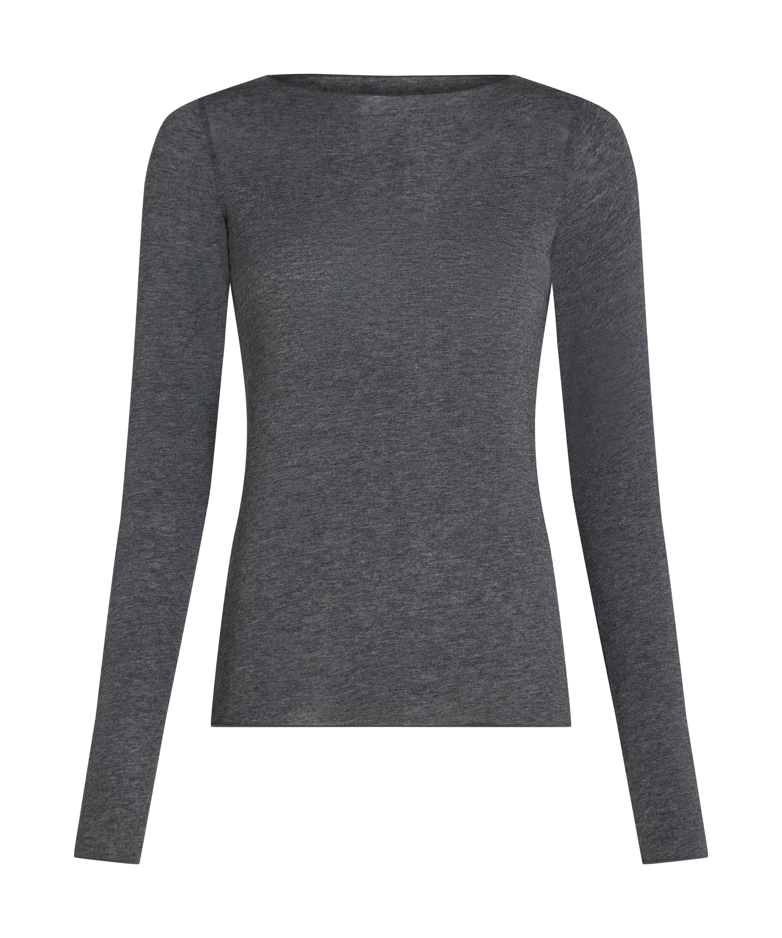 super soft Boatneck shirt with Cashmere, Gray, main