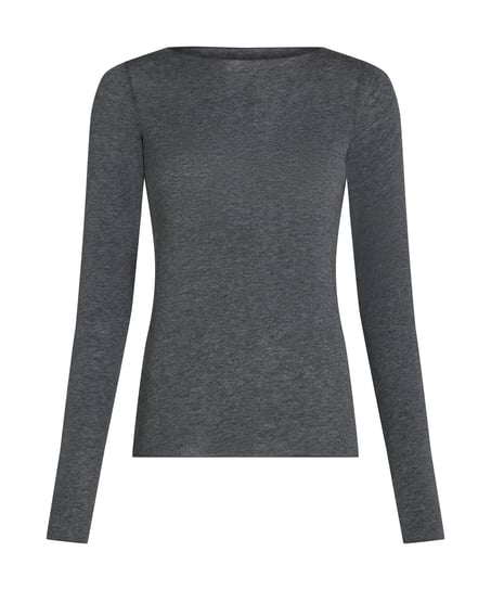 super soft Boatneck shirt with Cashmere, Gray