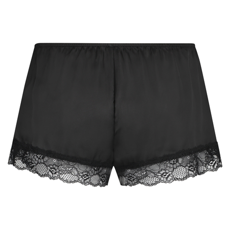 Satin pyjama shorts, Black
