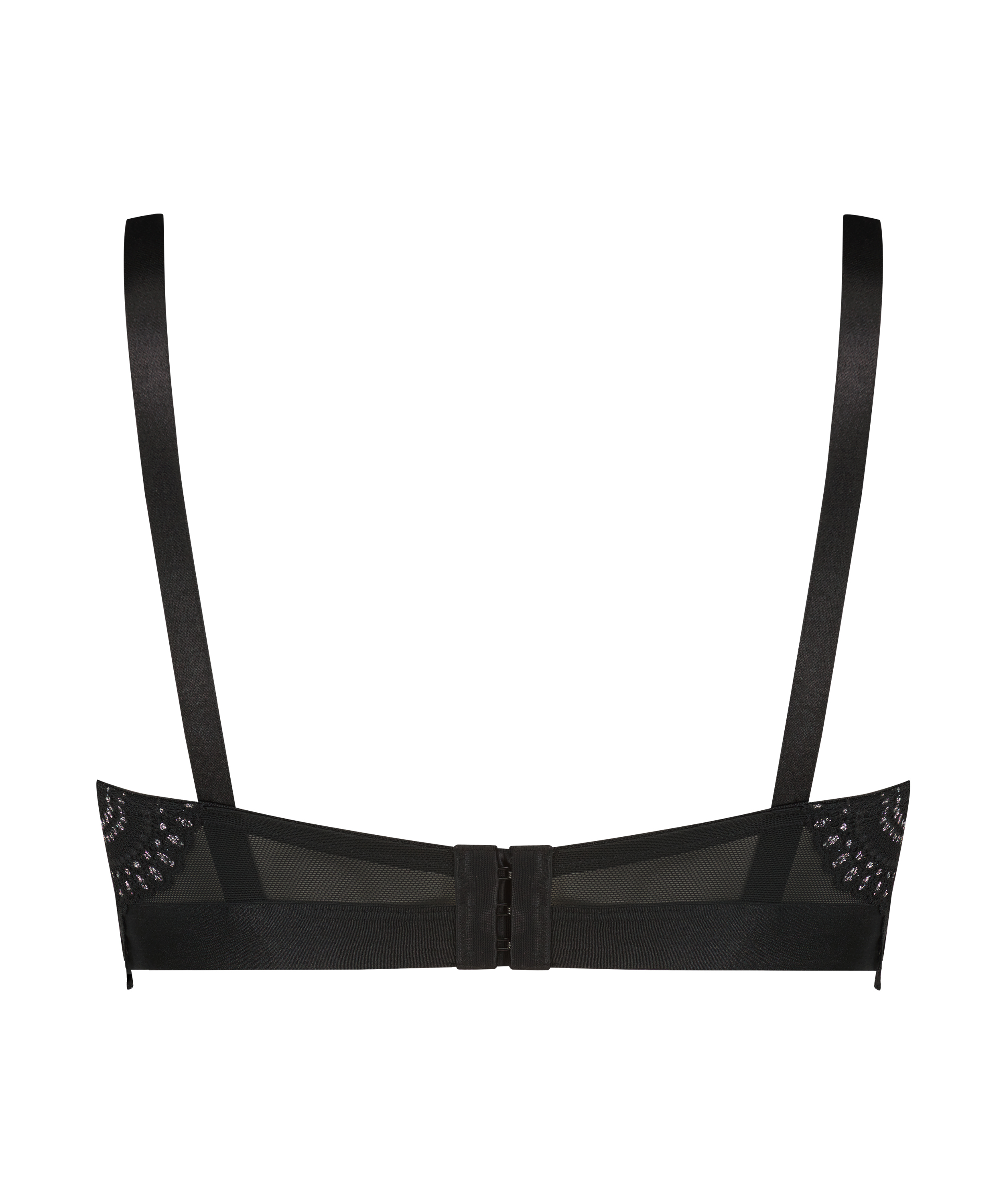 Donna Sparkle Padded Underwired Longline Bra, Black, main