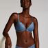 Marine Padded Push-Up Underwired Bra, Blue