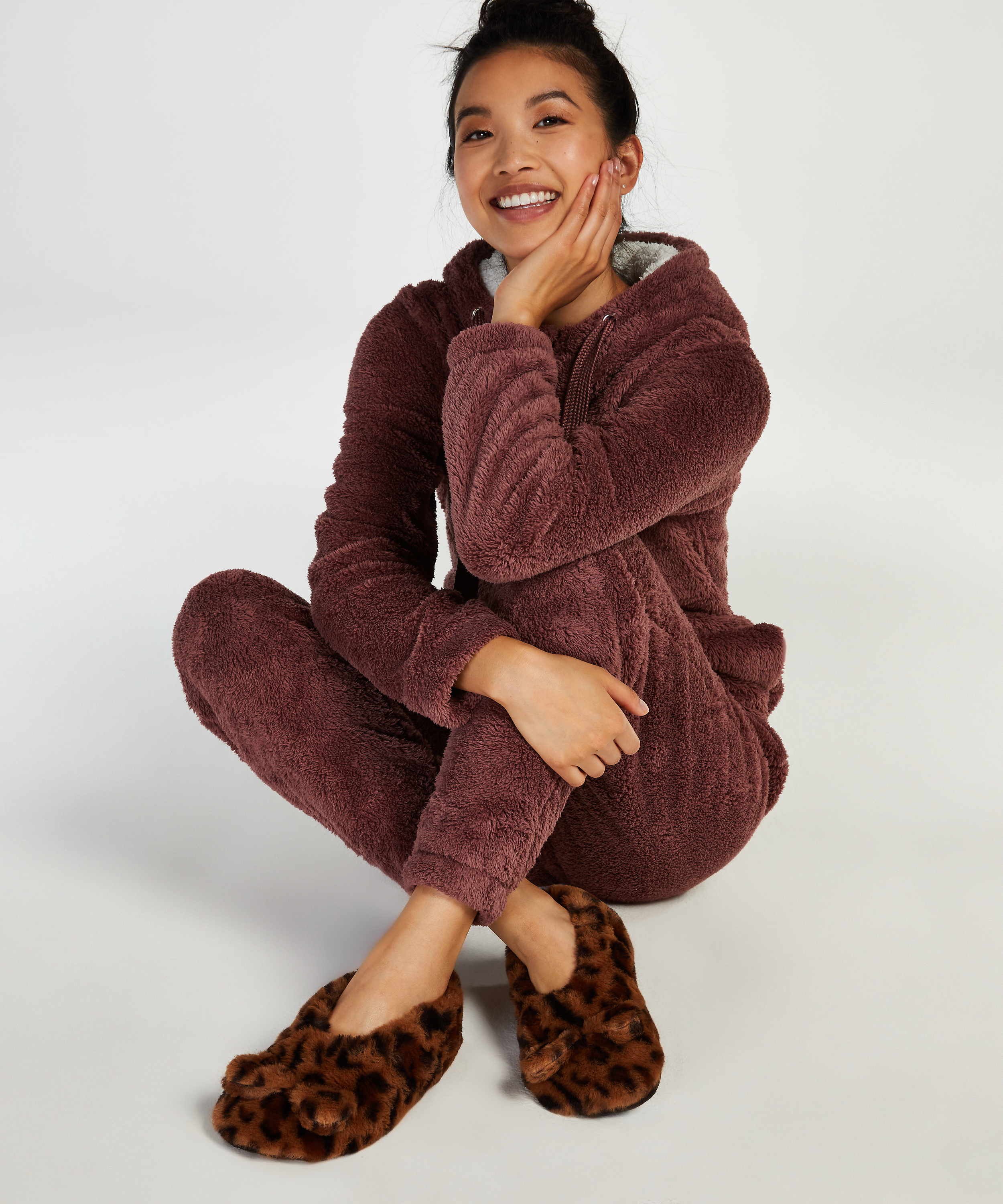 Leopard Ballerina Slippers, Brown, main