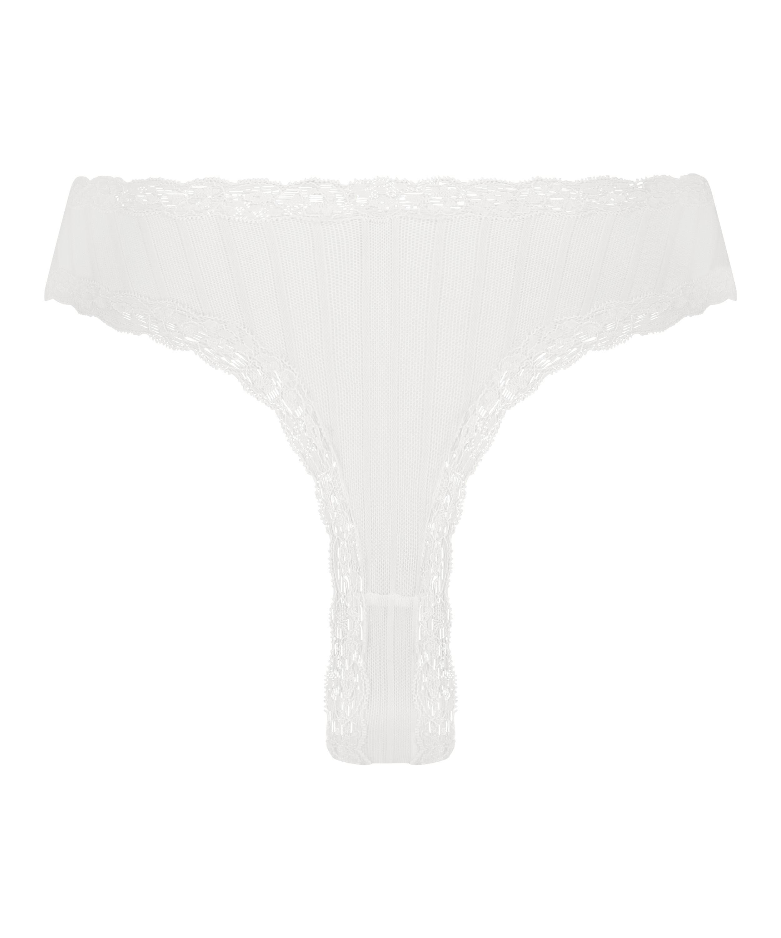 V-shaped Brazilian knickers mesh, White, main
