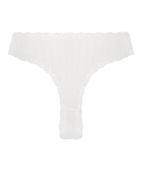 V-shaped Brazilian knickers mesh, White