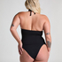 Scallop High-Leg Bikini Bottoms, Black