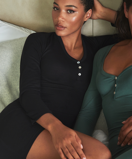 Brushed Short Onesie, Black