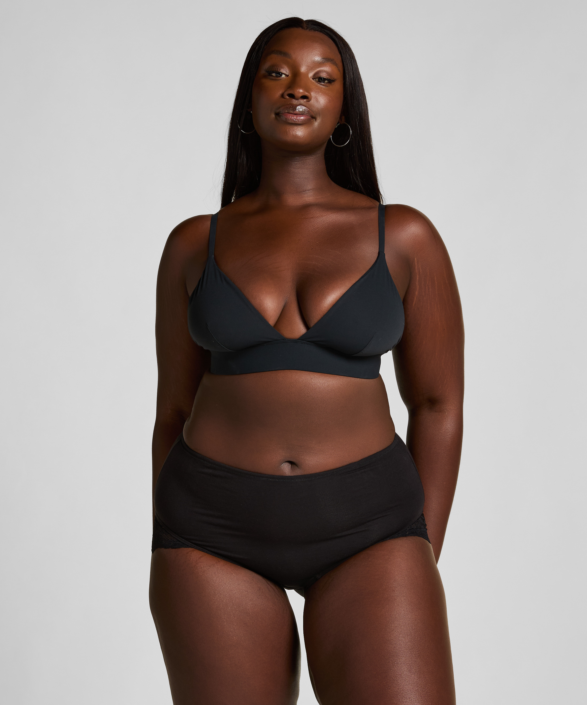 High Waisted Knickers Superslip Lace, Black, main