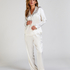 Satin Long-Sleeved Jacket, White