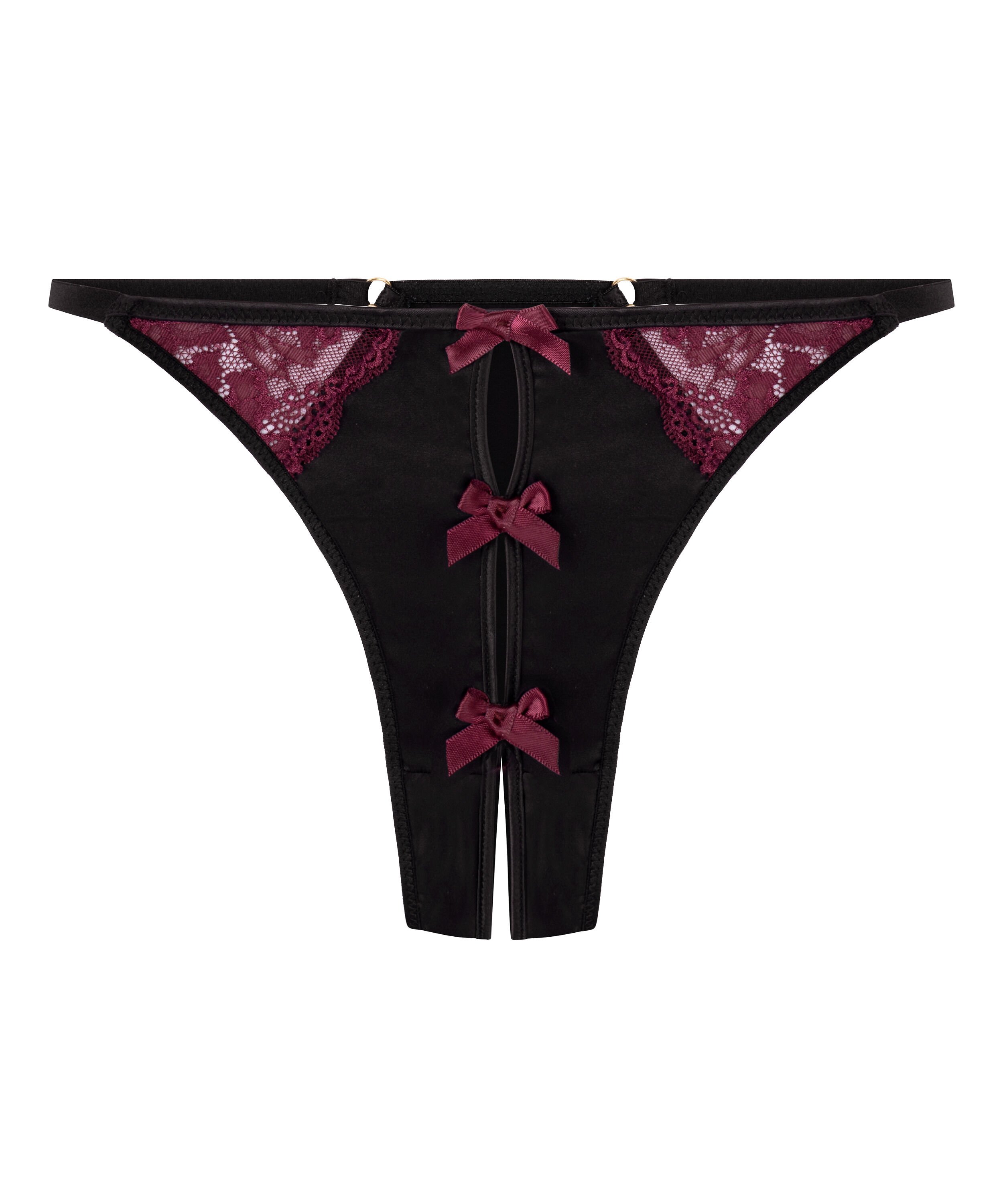 Ambra Highleg Thong, Black