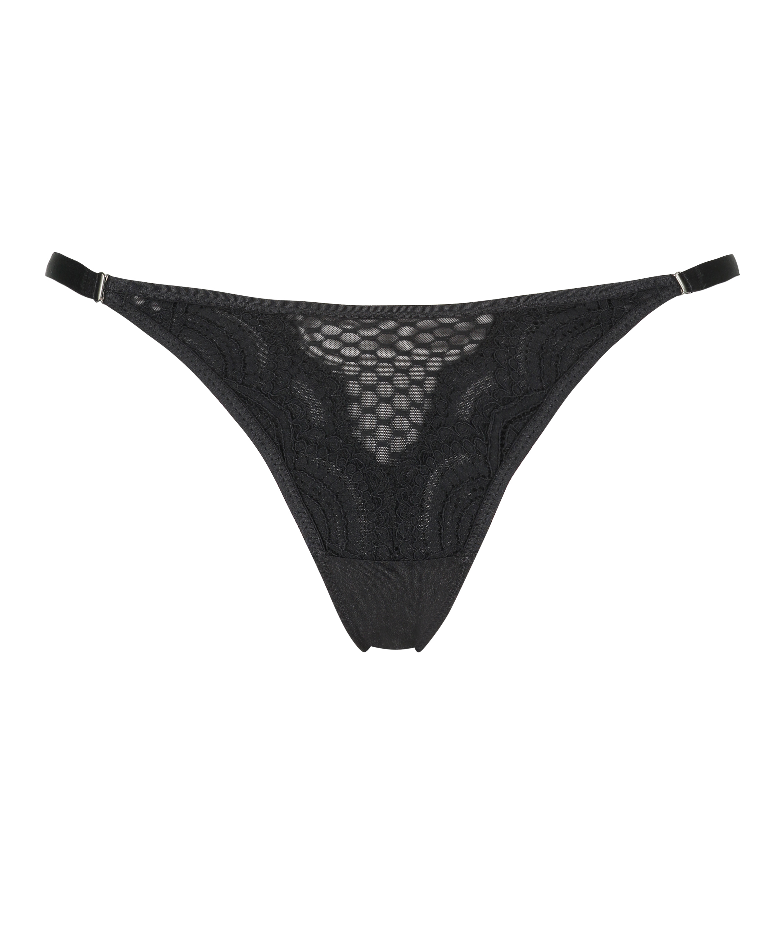 Duckie High Leg Tanga Thong, Black, main