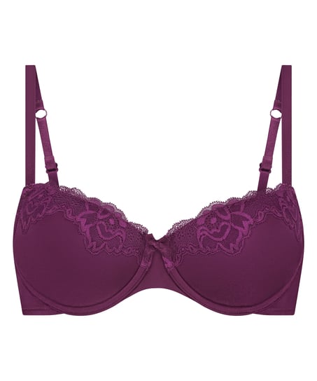 Lace & Shine Padded Underwired Bra, Purple