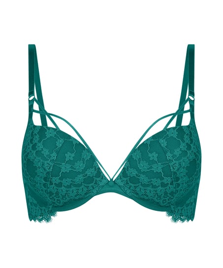 Daisy Padded Underwired Maximizer Bra, Green