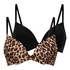 2-Pack Padded Underwired Bra, Black