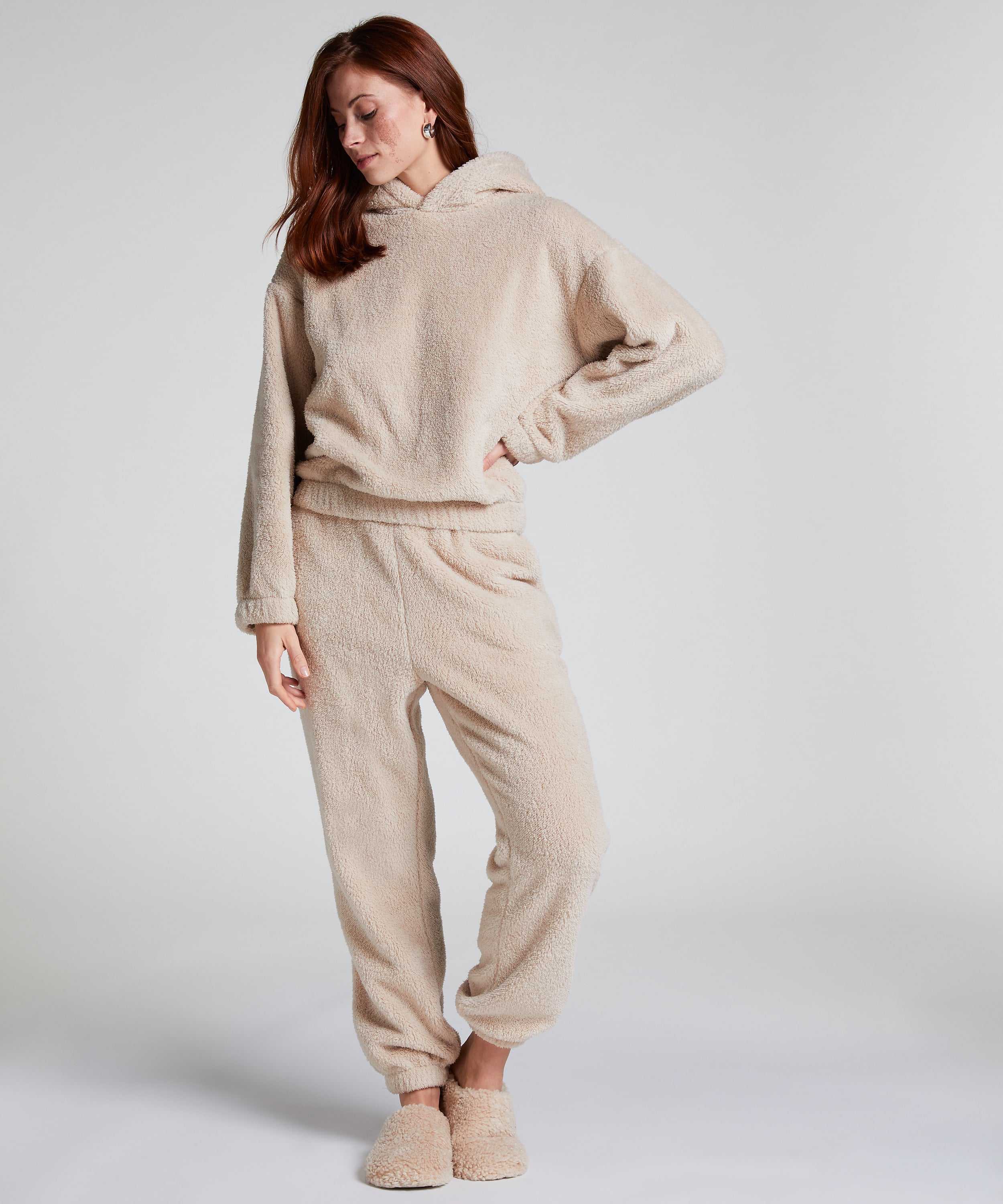 Snuggle Hoodie Fleece, Beige, main
