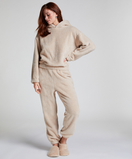 Snuggle Hoodie Fleece, Beige