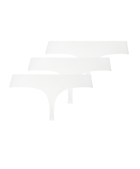 3-pack Invisible Thong, White