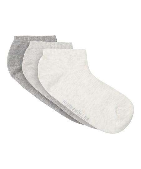 3-Pack Cotton Trainer Liner Socks, Gray