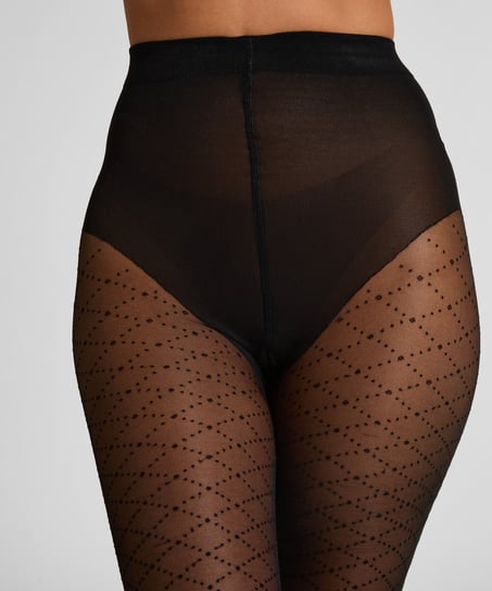 Tights 30 Denier print, Black