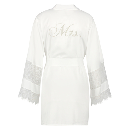 Kimono satin Bridal, White