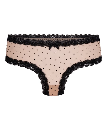 V-shaped Brazilian knickers mesh, Brown