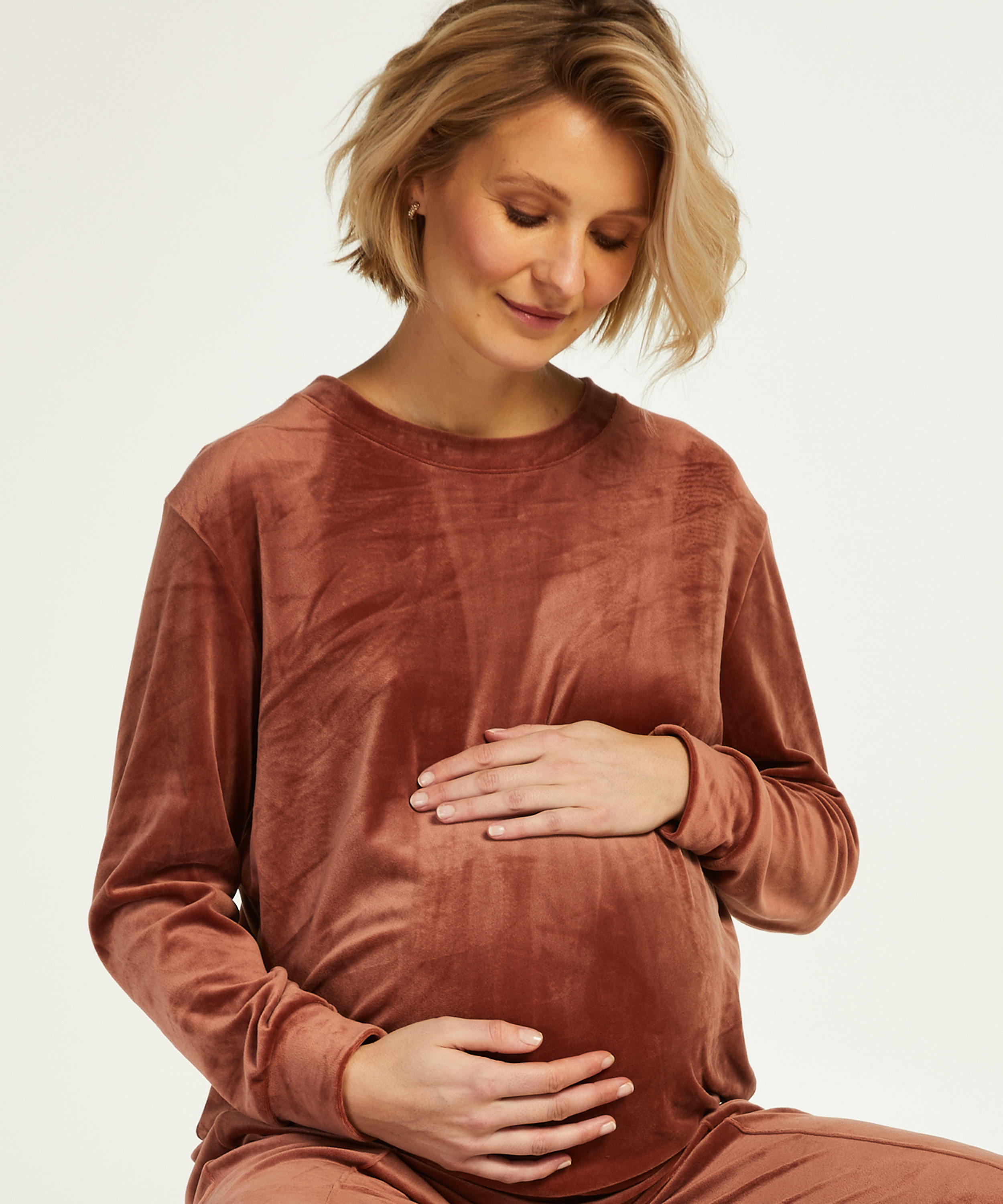 Velours Maternity Top, Pink, main