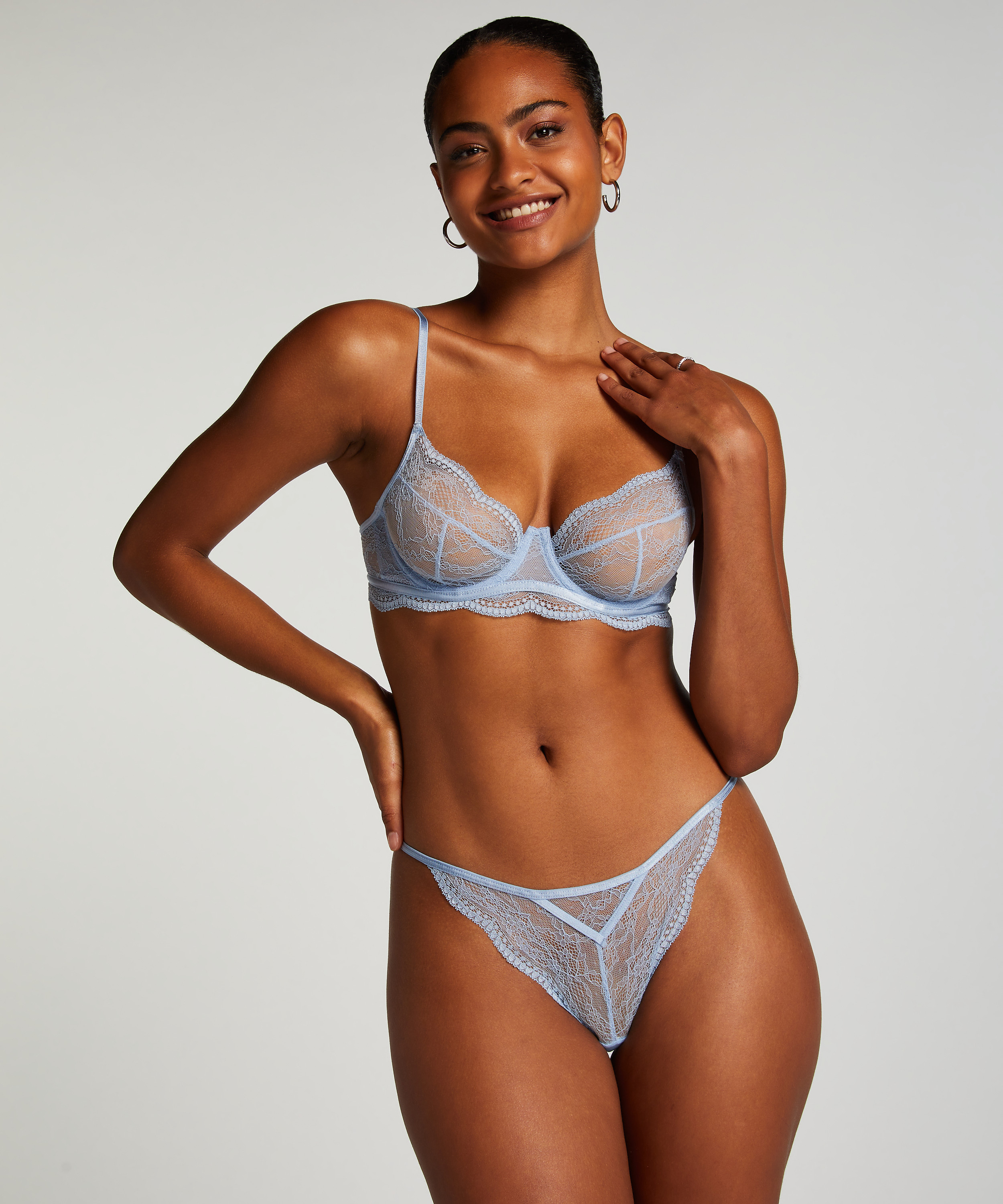 Isabelle Non-Padded Underwired Bra, Blue, main
