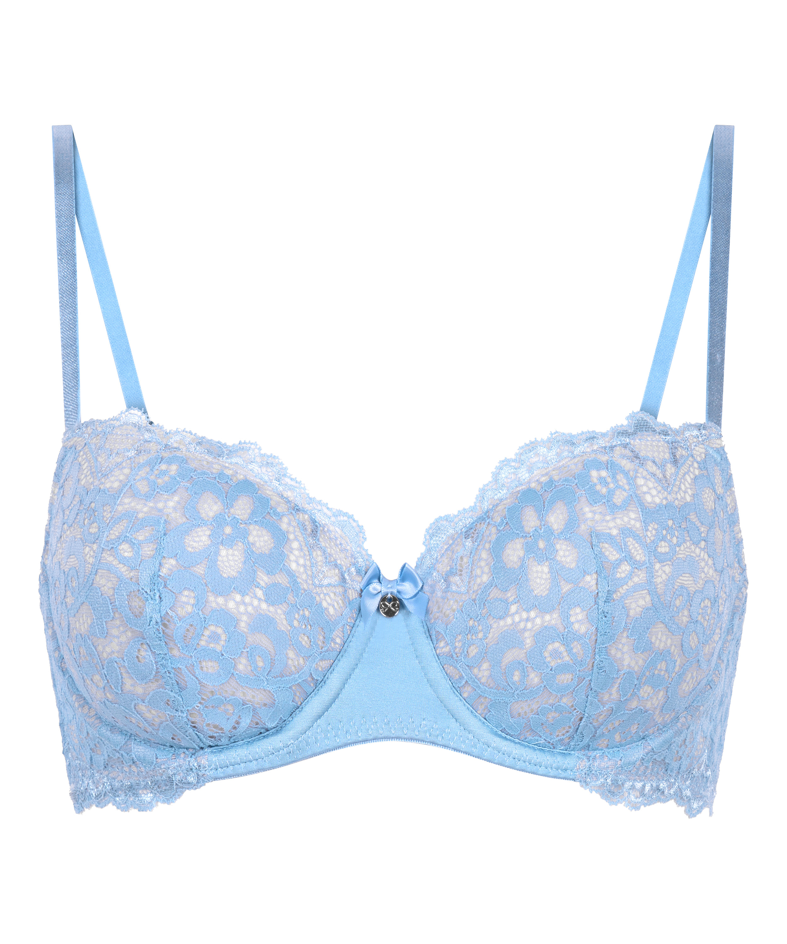 Marine Padded Underwired Bra, Blue, main