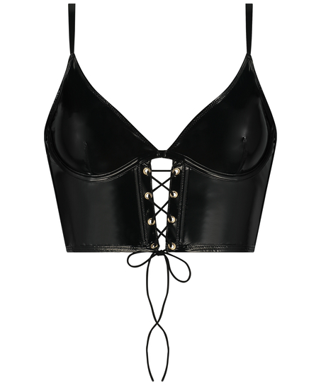Padded Underwired Longline Bra, Black