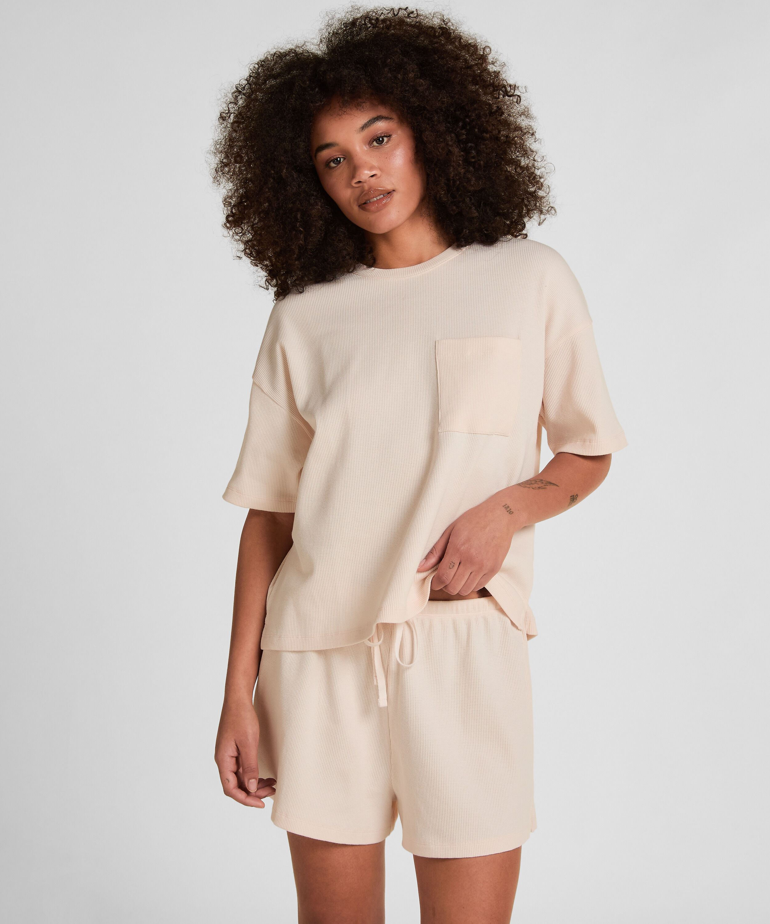 Pyjama Top Waffle, Pink