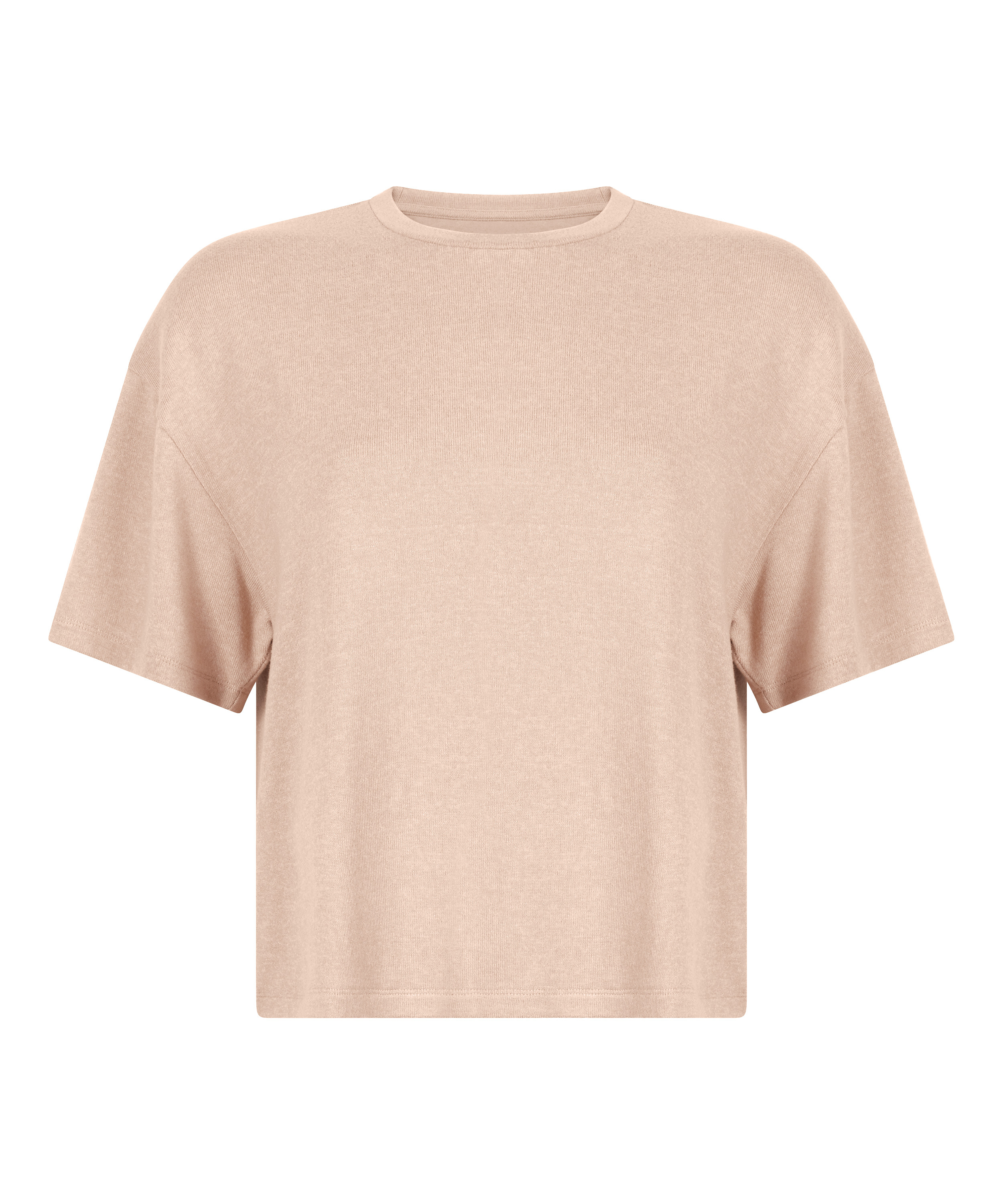 Brushed Jersey Pyjama Top, Beige, main