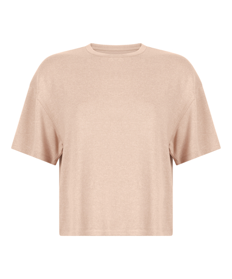 Brushed Jersey Pyjama Top, Beige
