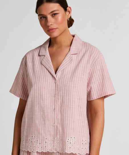 Striped Pyjama Jacket, Pink