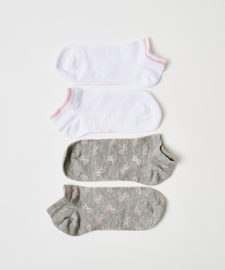 2-Pack Cotton Trainer Liners, Gray