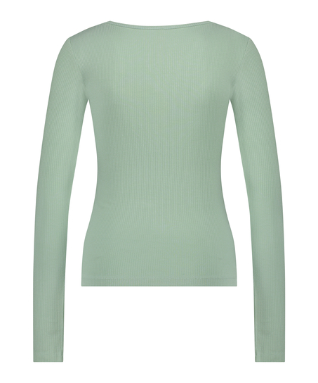 Ribbed Pyjama Top, Green