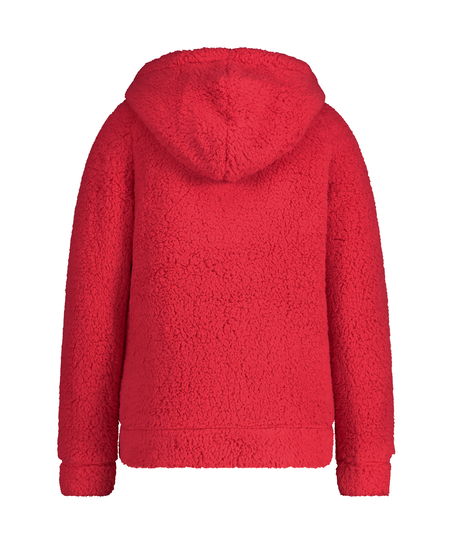 Fleece cardigan, Red