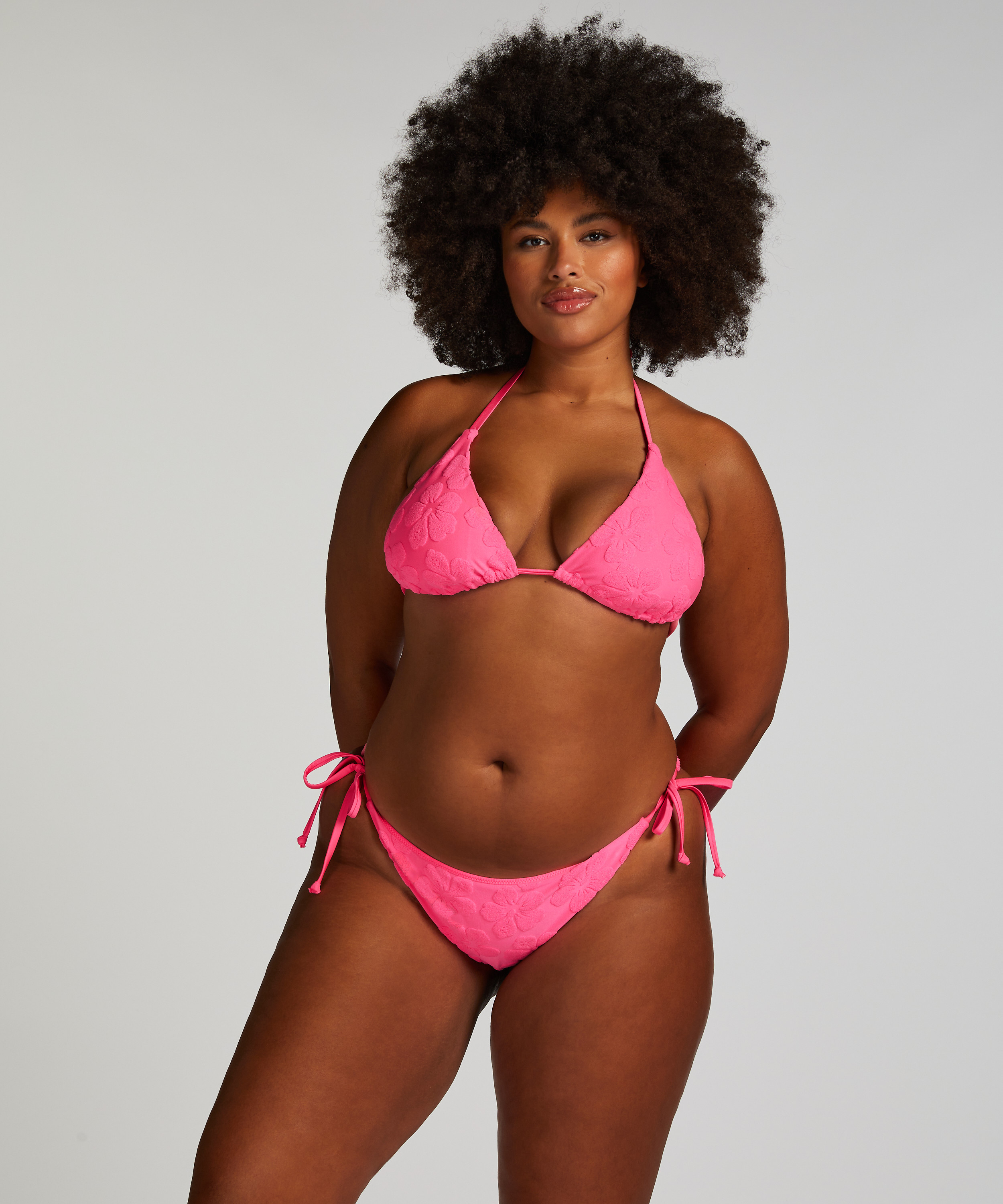 Hula Cheeky Tanga Bikini Bottoms, Pink, main
