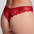 Lace Back Invisible Thong, Red