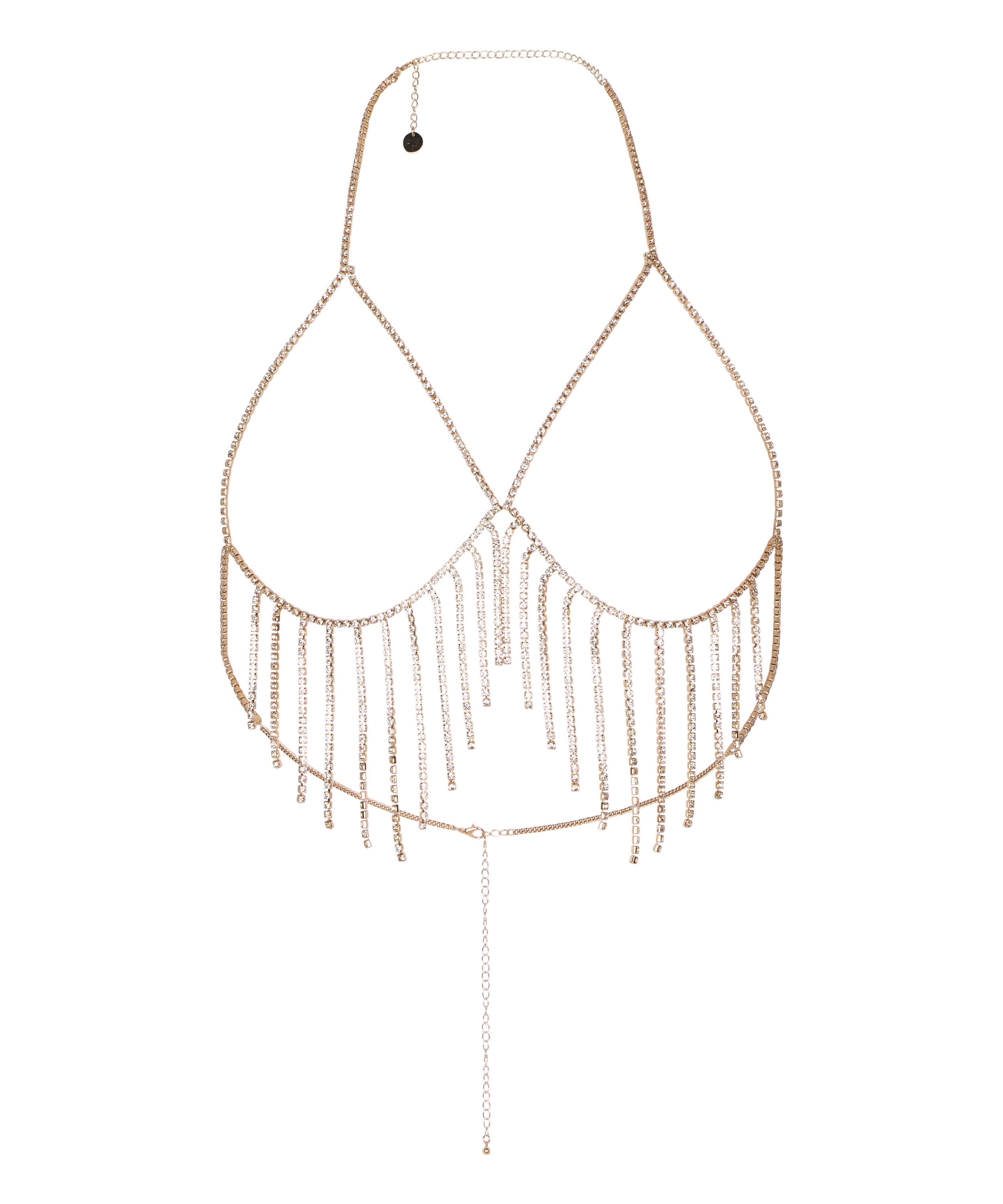 Rhinestrone Bralette Jewellery, Yellow