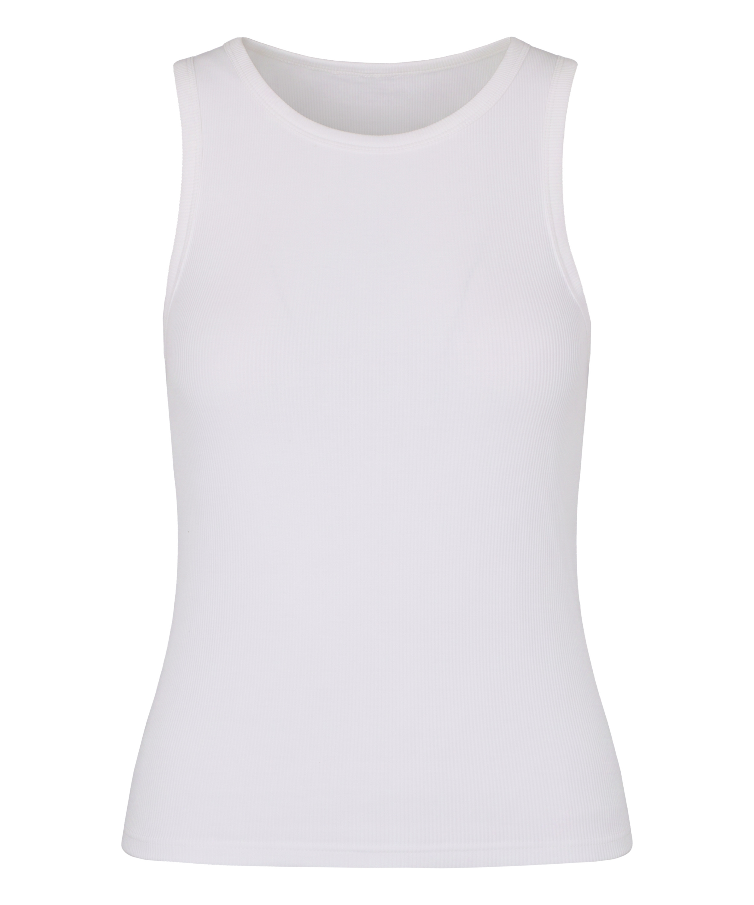 Singlet tanktop cotton rib, White, main