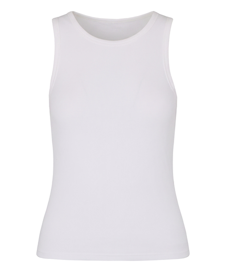 Singlet tanktop cotton rib, White