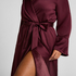 Satin Fleece Bathrobe, Purple