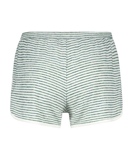 Brushed Stripe Short Pyjama Pants, Green