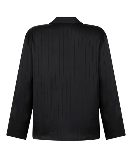 Satin Pinstripe Jacket, Black