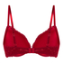 Marine Padded Push-Up Underwired Bra, Red