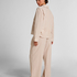 Dobby Pyjama Jacket Woven Cotton, Beige